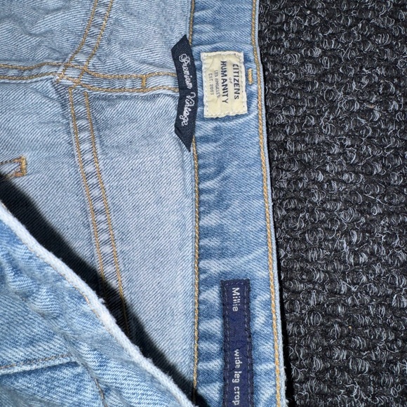 Citizens of Humanity Millie Jeans Size 27 Ambry Wide Leg Crop Button Fly USA - Picture 3 of 8